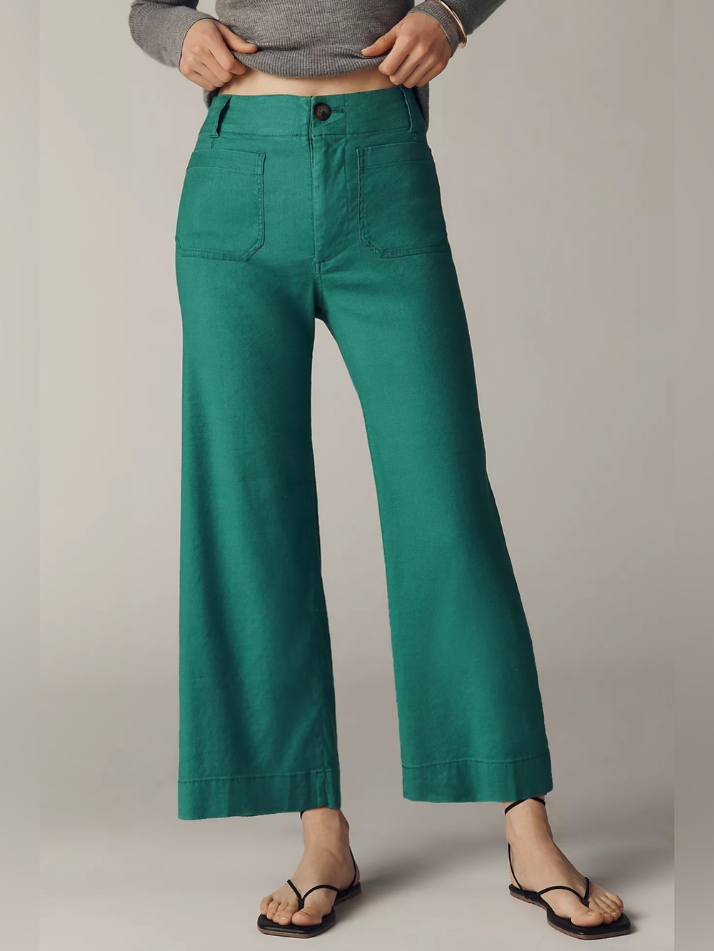 NWT Size 32 Tall - Maeve Colette Linen Stretch High Rise Wide Leg Pants